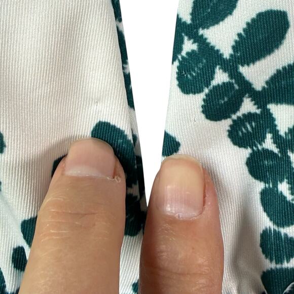 Boho Backless Halter Romper Sz Small White Green Floral Print Ruffle Resort READ - Picture 3 of 16